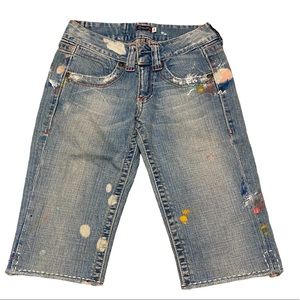 Paint Splat Denim Jean Shorts Size 24